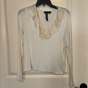 Ralph Lauren Cream Ruffled Blouse